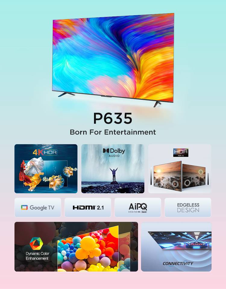 TCL 4K P635 HDR Google TV, 43 inch at best price in Jammu