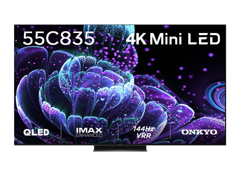 TCL C805 4K Ultra HD TV: Mini LED, 1,300 nits, HDR10, Dolby Vision/Atmos,  144 Hz and Google TV